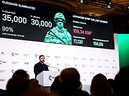 Ukrajinský prezident Volodymyr Zelenskyj (14. února 2026)