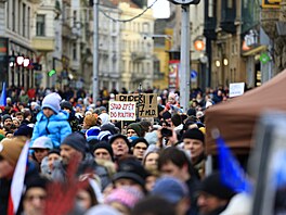 Demonstrace Milionu chvilek za prezidenta v Brn� (15. února 2026)