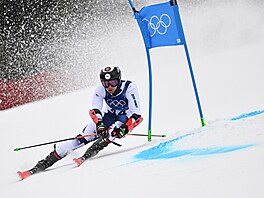 �eský reprezentant Marek Müller na trati ob�ího slalomu.