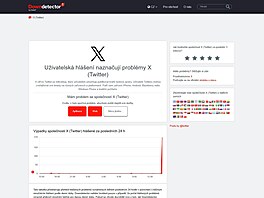 Hlá�ení výpadku sociální sít� x.com na serveru DownDetector