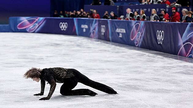 Krasobrusla� Ilja Malinin p�i olympijsk� sout�i. (13. �nora 2026)