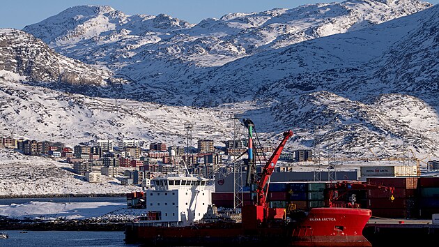 Nuuk v Gr�nsku p�ed n�v�t�vou d�nsk�ho kr�le Frederika. (16. �nora 2026)