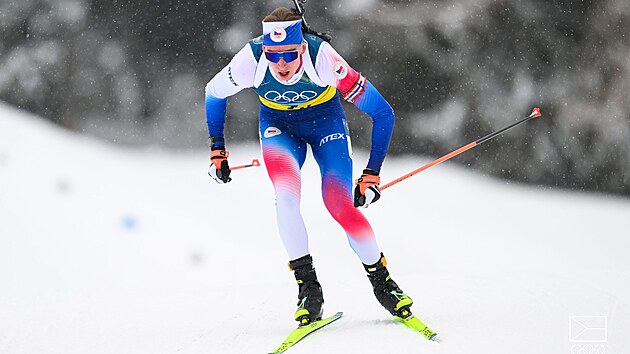 Petr H�k v z�vod� mu�sk� �tafety na zimn�ch olympijsk�ch hr�ch.