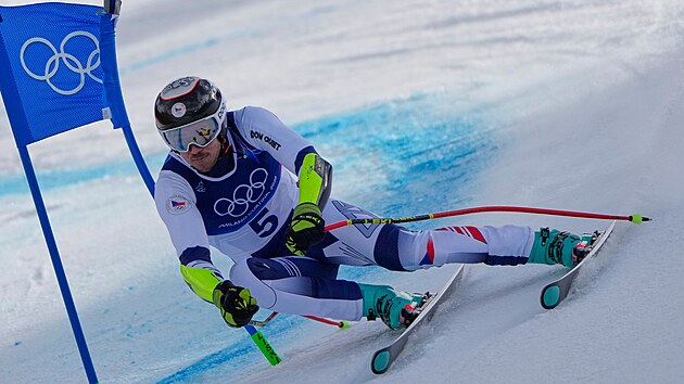 Jan Zabyst�an v akci v super-G (11. �nora 2026)