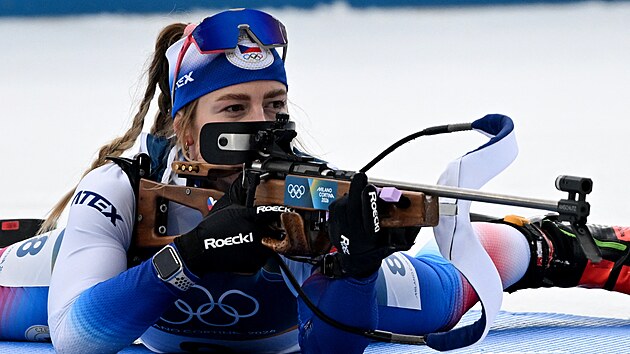 Tereza Vinkl�rkov� b�hem z�vodu na 15 kilometr�. (11. �nora 2026)