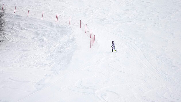 Norský ly�a� Atle Lie McGrath opou�tí tra� po vy�azení b�hem závodu v alpském...