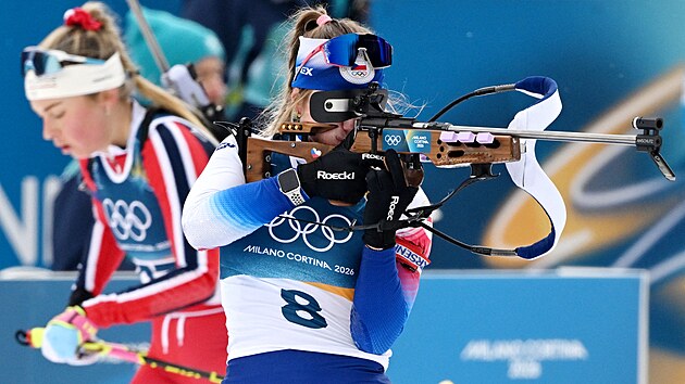 Tereza Vinkl�rkov� b�hem z�vodu na 15 kilometr�. (11. �nora 2026)