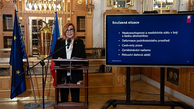 Tiskov� konference ministryn� financ� Aleny Schillerov� k obnoven� elektronick� evidence tr�eb (EET) (18. �nora 2026)