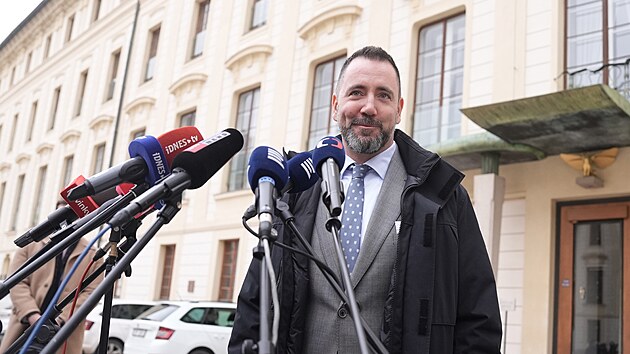 Kandid�t do vl�dy na post ministra �ivotn�ho prost�ed� Igor �erven� po jedn�n� s prezidentem Petrem Pavlem (19. �nora 2026)