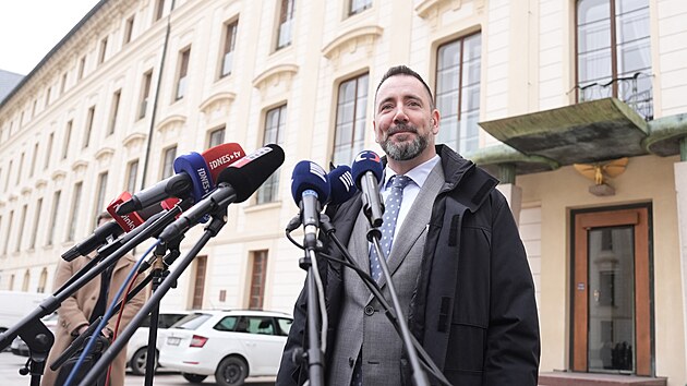 Kandid�t do vl�dy na post ministra �ivotn�ho prost�ed� Igor �erven� po jedn�n� s prezidentem Petrem Pavlem (19. �nora 2026)