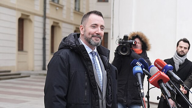 Kandid�t do vl�dy na post ministra �ivotn�ho prost�ed� Igor �erven� po jedn�n� s prezidentem Petrem Pavlem (19. �nora 2026)