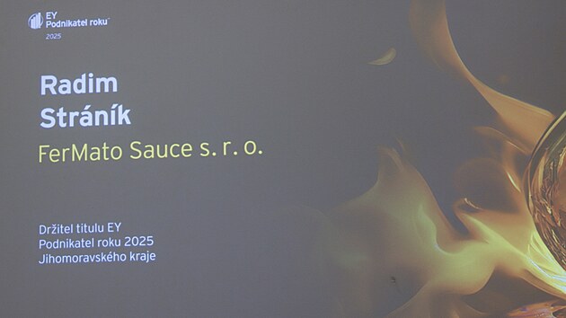 Ocen�n� EY Podnikatel roku 2025 Jihomoravsk�ho kraje z�skal Radim Str�n�k.