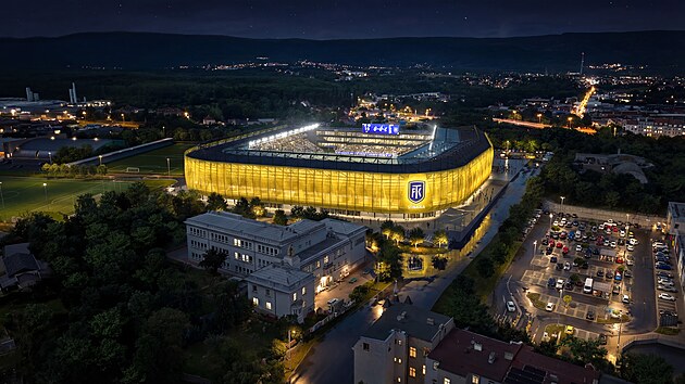 St�nadla 2.0, vizualizace p�estav�n�ho fotbalov�ho stadionu v Teplic�ch, zve�ejn�n� v �noru 2026.