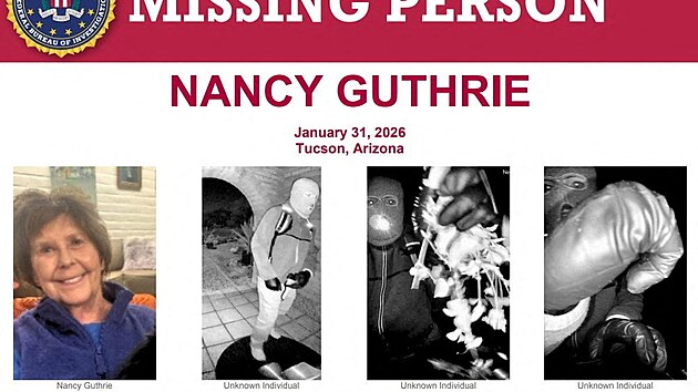 P�tr�n� FBI po unesen� matce moder�torky Savannah Guthrie. (10. �nora 2026)