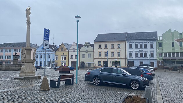 Centrum Tachova s n�m�st�m Republiky. (11. �nora 2026)