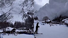 Lavina zasáhla ly�a�ské st�edisko Courmayeur v italském údolí Aosta