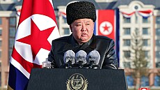 Severokorejský v�dce Kim �ong-un otev�el v Pchjongjangu novou bytovou �tvr� pro...