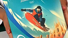 T�stoviny ve tvaru olympijského loga byly vyrobené v Itálii speciáln� pro ZOH...