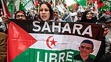 Protest za nezávislou Západní Saharu v Madridu (15. listopadu 2025)