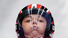 Rakouská sá�ka�ka Hannah Procková v olympijském ledovém korytu.