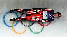 Rakouská sá�ka�ka Hannah Procková v olympijském ledovém korytu.