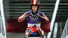 Rakouská sá�ka�ka Hannah Procková v olympijském ledovém korytu.