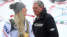 Lindsey Vonnová a její otec Alan Kildow na snímku po mistrovství sv�ta ve...