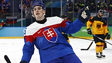 Slovenský úto�ník Dalibor Dvorský slaví trefu proti N�mecku.