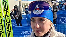 �eská biatlonistka Tereza Voborníková po olympijském stíhacím závod�.