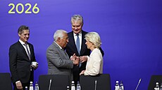 Zleva: slovinský premiér Robert Golob, p�edseda Evropské rady António Costa,...