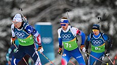 Vít�zslav Hornig b�hem mu�ské �tafety na olympijských hrách.