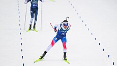 Michal Kr�má� fini�uje za �eskou �tafetu.