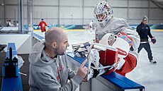 Branká� Luká� Dostál na tréninku �eského týmu