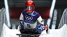 Skeletonistka Anna Fernstädtová na konci své finálové jízdy