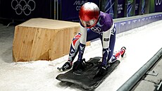 Skeletonistka Anna Fernstädtová na konci své finálové jízdy