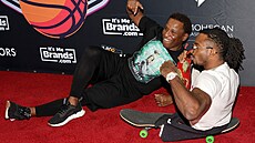 Baby Tyson (vlevo) a Zion Clark na exhibi�ním zápase celebrit b�hem víkendu NFL...