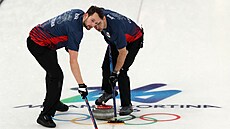 Martin Jurík a Luká� Klípa z �eské republiky v akci b�hem zápasu proti N�mecku....