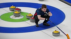 Marek �ernovský v akci b�hem zápasu proti N�mecku. (17. února 2026)