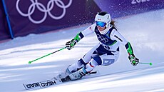 �eská reprezentantka Alena Laba�tová sjí�dí tra� b�hem závodu �en v ob�ím...