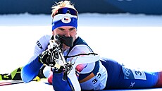 Tomá� Mikyska z �eské republiky v akci b�hem stíhacího závodu mu�� na 12,5 km....