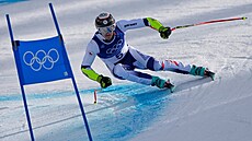 Jan Zabyst�an v akci v super-G (11. února 2026)