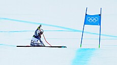 Ester Ledecká ve spodní �ásti trati chybovala, nechala se rozhodit, upadla a...