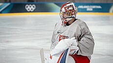 �e�tí hokejisté v Milán� trénovali p�ed zápasem s Kanadou. Na snímku Daniel...