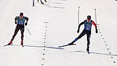 �eský závodník Michal Novák v týmovém sprintu mu�� (18. února 2026)