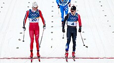 Ji�í Tu� (4) v akci b�hem semifinále sprintu klasicky mu��. (10. února 2026)