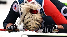 Barbora Havlí�ková v akci na ly�ích na 10 km voln�. (12. února 2026)