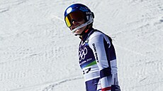 Martina Dubovská v akci b�hem slalomu �en ve druhém kole. (18. února 2026)