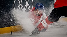 Martin Ne�as (98) po pádu v souboji se �výcarskem. (15. února 2026)