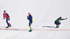 �eská reprezentantka Eva Adamczyková (v �erveném) b�hem osmifinále ve...