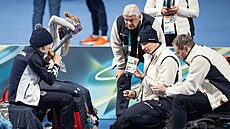 Martina Sáblíková a Petr Novák na tréninku p�ed olympijským závodem na 5...